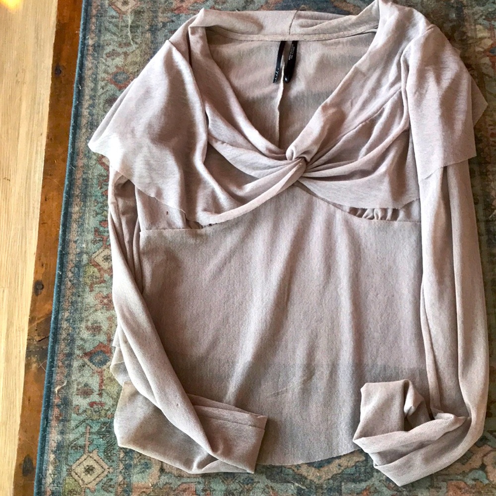 Super sexy woman’s taupe top